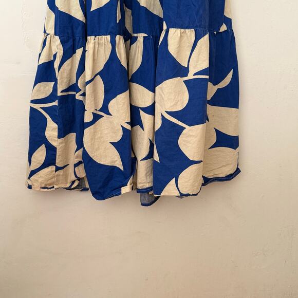 Meadow Rhode Cottagecore Dress Size XL Blue Floral Puff Sleeve Maxi Cotton - Picture 11 of 12